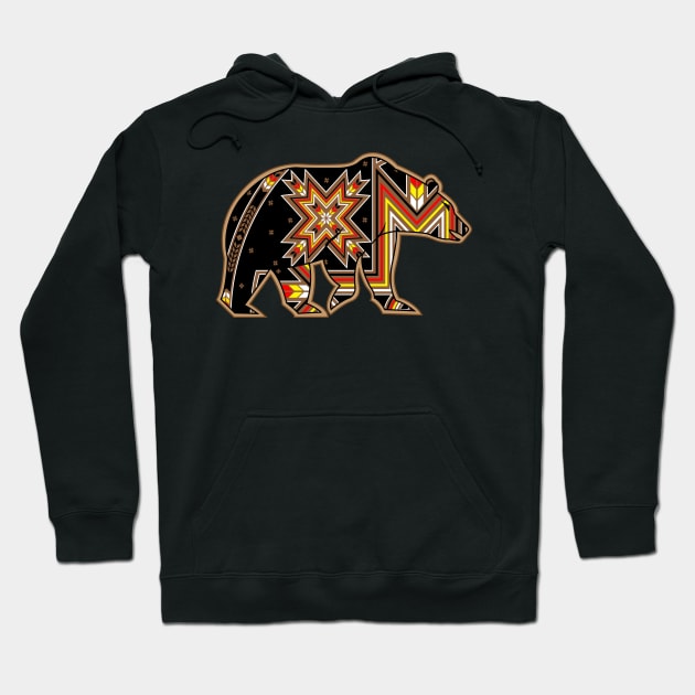 Tribal Bear Walking Hoodie by melvinwareagle